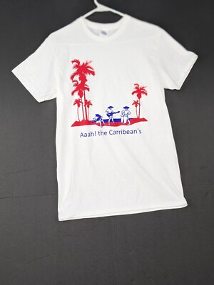 Aaah The Caribbean White Adult Tshirt Size Small
