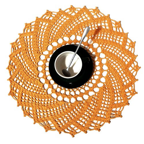 17in Pinwheel Crochet Doily Kitchen Round Lace Tablecloth Handmade Placemats 2 - Picture 8 of 34