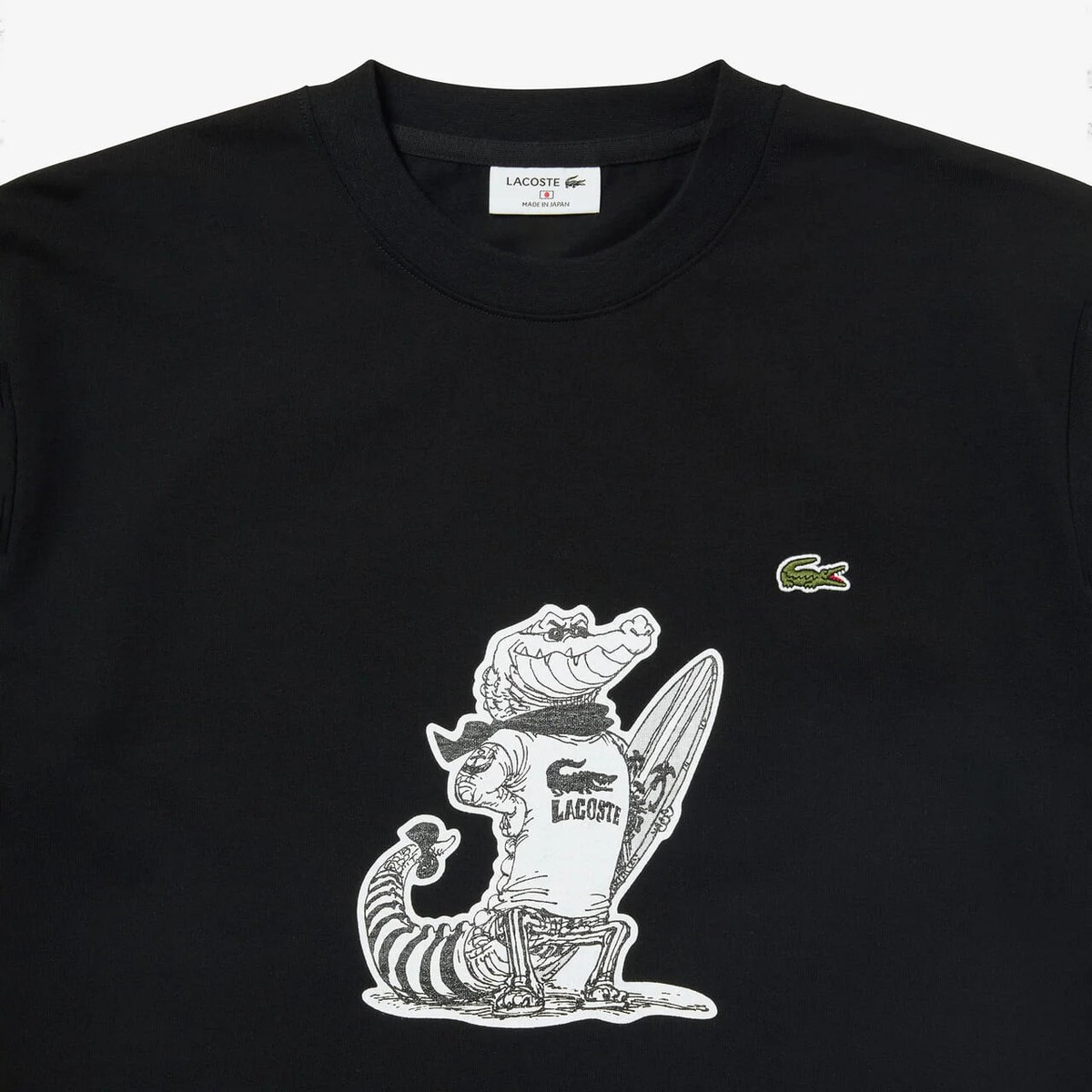 LACOSTE × ONE PIECE Crocodile Character T-shirt white black LACOSTE × ONE PIECE Crocodile Character T-shirt white black
