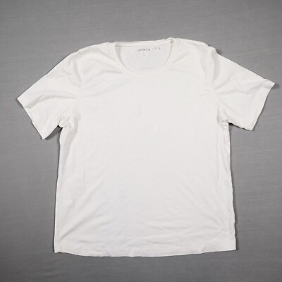 GIORGIO BASICS  Damen T-Shirt Gr. 46 weiß Kurzarm Rundhals schlicht 100% Baumw