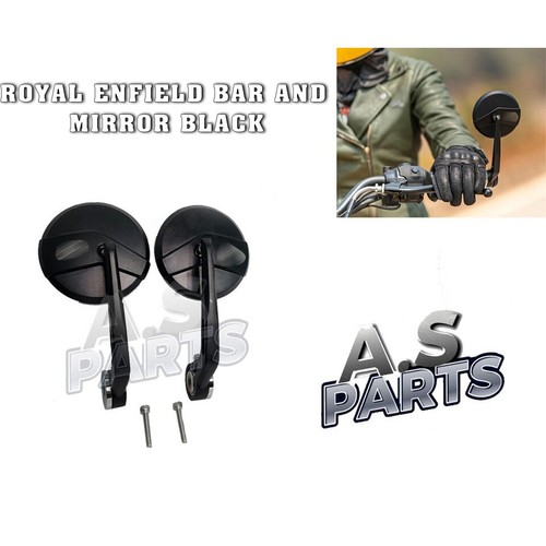 Rétroviseurs Latéraux Pour Royal Enfield Bullet Classic 350/500cc - Paire Noire - Neuf