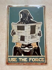 USE THE FORCE STAR WARS DARTH VADAR METAL SIGN MAN CAVE BAR LOO BATHROOM 20x30cm