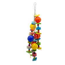 Bird Parrot Chewing Toys with Wood Beads for Noble Macaws Caiques