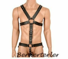 Male Pu Leather Full Body Chest Harness Fancy Belt WITH O Ring Clubwear Costume