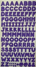 PURPLE 7/16  CHUNKY ALPHABET Stickers 2 sheets Making Memories  Letters  Number  