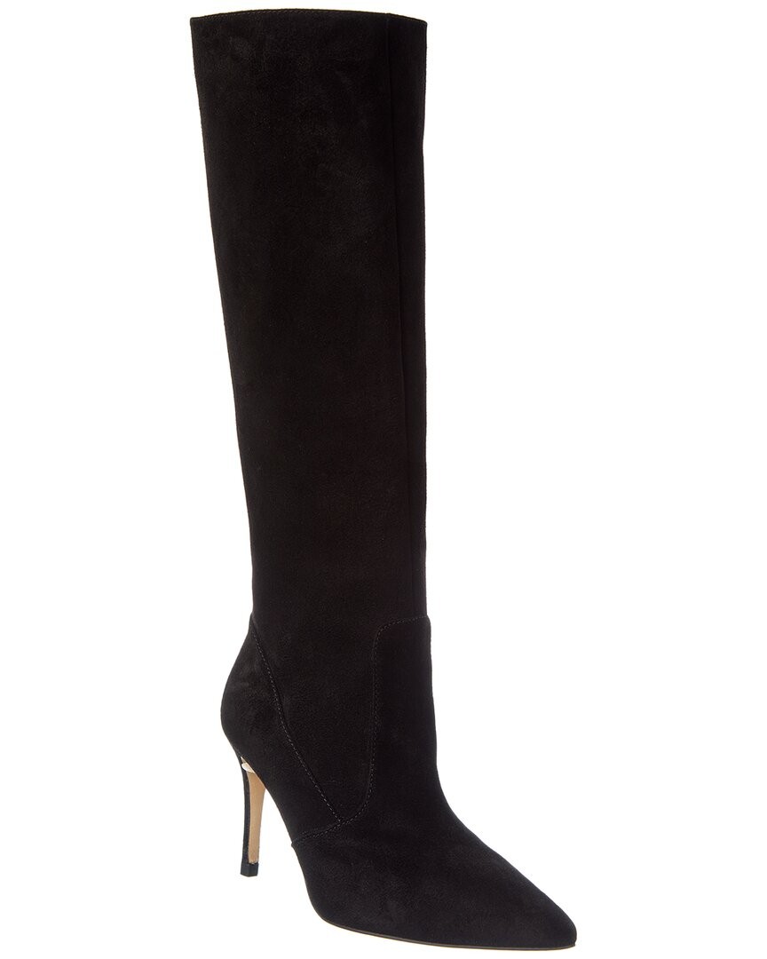 L'agence Lena Knee High Suede Boot Women's Black 39.5