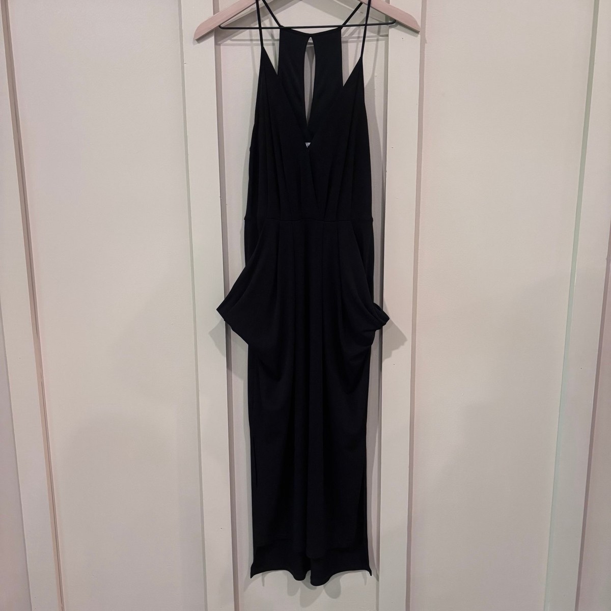 BCBG Black Midi Dress w/ Pockets sz M | eBay