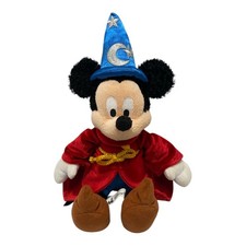 Disney Parks Mickey Mouse Fantasia Sorcerer Plush Stuffed Animal 14  Soft Toy