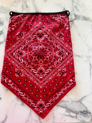 Red western style soft Bandana Face & Neck Mask Kerchief over The Ear