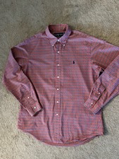 Ralph Lauren Check Button Down Custom Fit Dress Shirt Size Large