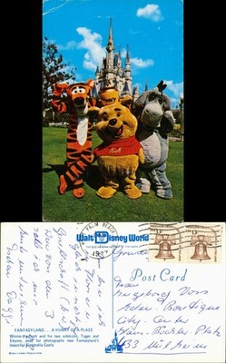 Orlando Walt Disney World Fantasyland Winnie-the Pooh, Cinderella Castle 1977