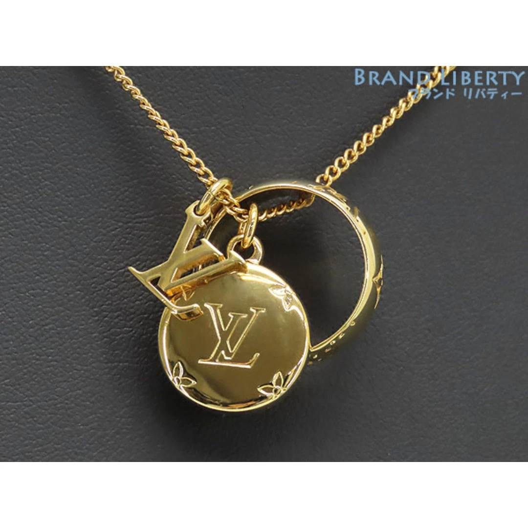 LOUIS VUITTON（LV） Louis Vuitton Anello Collana Monogramma Ciondolo Metallo Oro M80189 Usato0