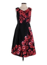 Talbots Black and Red Fit and Flare A  Midi Dress