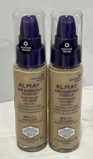 Lot of 2 Almay Age Essentials Multi Benefit Make Up Foundation 110 Light Neutral