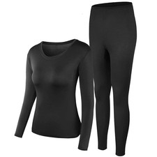 Thermal Underwear Women Ultra-Soft Long Johns Set Base Layer Skiing Winter Wa...