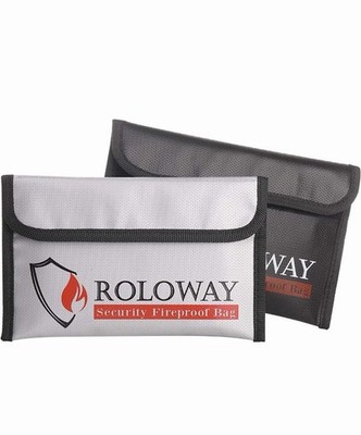 2-Pack Fireproof Money Bag Pouch Cash Passport Currency Fireproof Wallet Bag