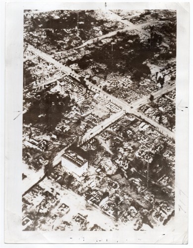 1941 Minsk Russia Aerial View of Bomb Damage to City Original Press Radiophoto