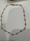 Vtg 10kt Solid Gold 2.445g Tricolor Beaded Anklet Or Bracelet 10” Tested & Marke — photo 1