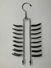 Necktie Rack Hanger Organizer for Men Closet Metal & Rubber 32 Ties 2 Belt Hooks
