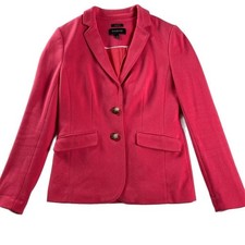 Talbots Coral Pink Aberdeen Blazer Two-Button Tailored Jacket Size 2