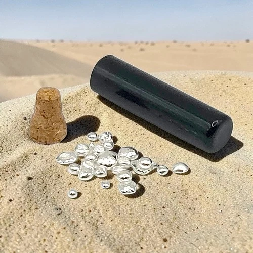 2.4 g .999 Fine Silver Shot in Blizzard Bullion Glass Vial - Fun Gift!