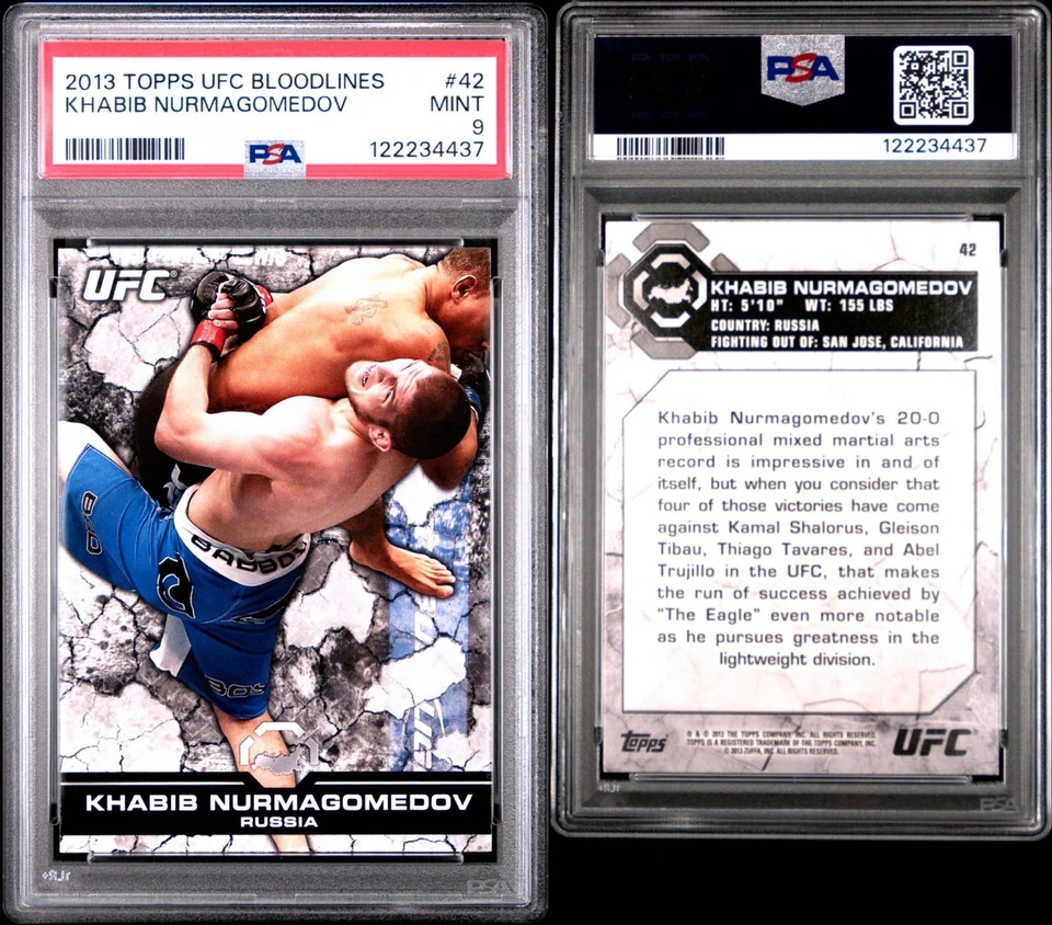 2013 TOPPS UFC BLOODLINES #42 KHABIB NURMAGOMEDOV - 2nd Year - PSA 9 - Image 3 of 4