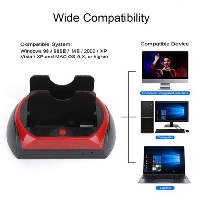 ALL in One HDD Docking/Dock Station HD Dual Bay USB to SATA IDE 2.5'' 3.5'' UE