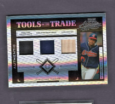 2004 PLAYOFF ABSOLUTE TOOLS TRADE BLACK SPECTRUM GLOVE, PATCH MANNY RAMIREZ #/10