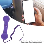 Cell Phone Handset 3.5mm Retro Radiation Proof Wired Telephone Handset Purple