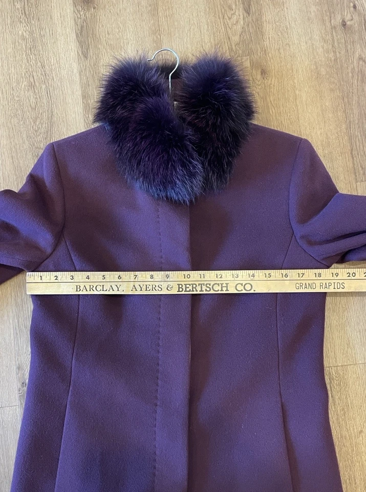 Abrigo para mujer Company Ellen Tracy de lana/cachemira/piel de zorro Foto 4 de 4