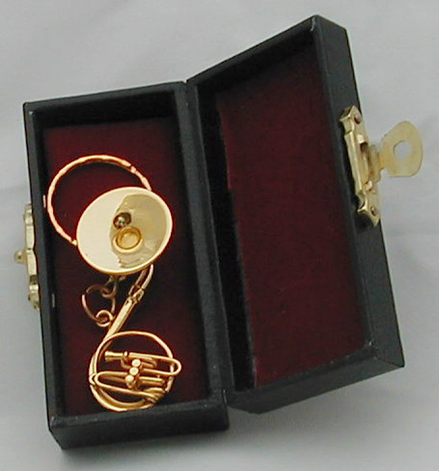 Sousaphone Tuba handmade collectible miniature replica 1.75" w/ key chain & case - Image 1 of 1