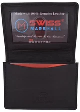 RFID Blocking Premium Leather Expandable Credit Card ID Business Card Holder