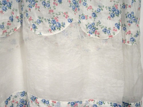 ANTIKES VINTAGE TAGESKLEID 20ER JAHRE DROP WAIST BAUMWOLLE BLUMEN ORGANDY ART DECO M F4 - Bild 9 von 19