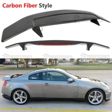 Carbon 52" Rear Trunk Spoiler Wing+ Brake Lights For Infiniti G35 2 DOOR Coupe