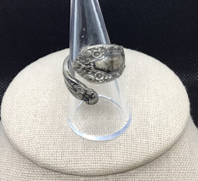 Antique Alvin Sterling 925 ''Prince Eugene'' Floral Etched By Pass Ring Sz 9 V607