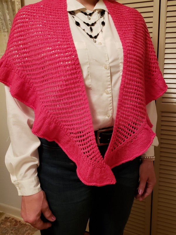 WOMEN'S SHAWL 100% WOOL HAND KNIT NEW #28