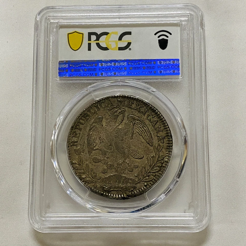1835ZS OM México 8R Reales PCGS AU55 Alto Grado Raro Foto 4 de 4