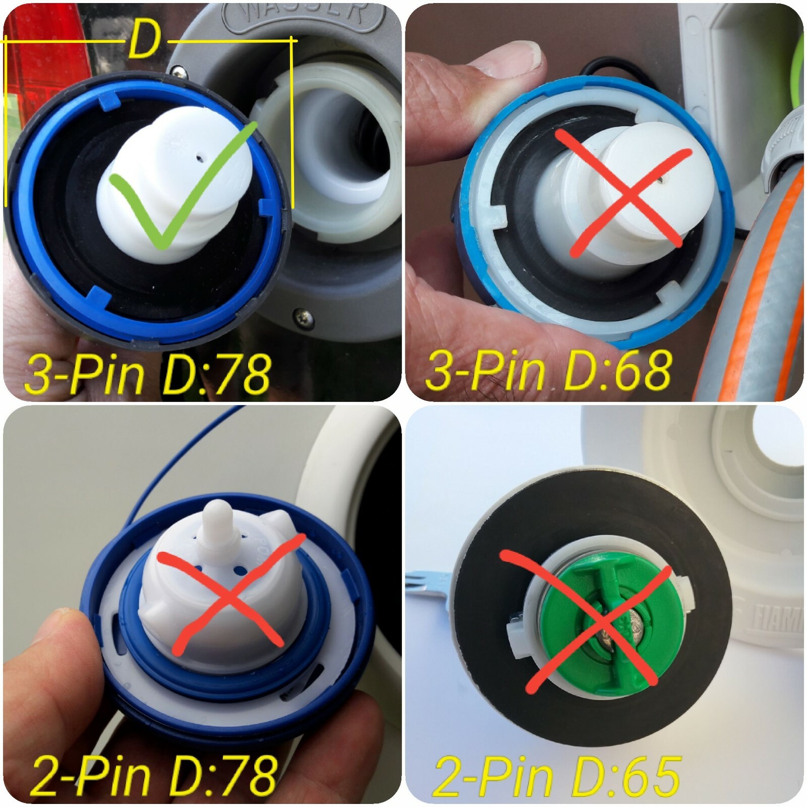 TAPPO RICAMBIO SERBATOIO FEMMINA CON GUARNIZIONE - ACCESSORI SERBATOI