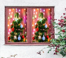 3D Star A95 Christmas Window Film Print Sticker Cling Stained Glass Xmas Zoe