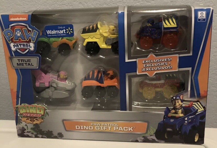 Paw Patrol Dino Rescue Gift Pack Walmart Chase Marshall True Metal