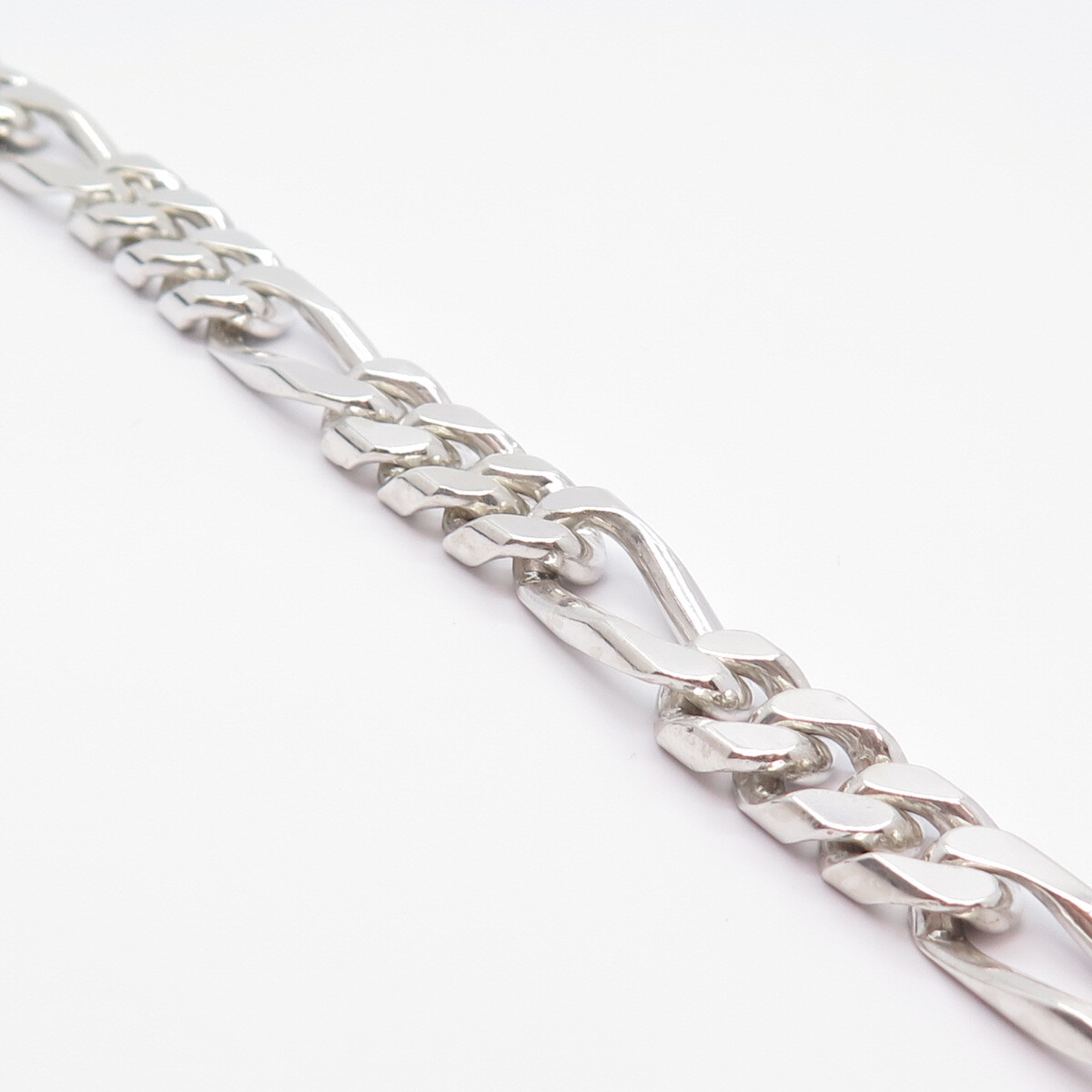 アクセサリー Mexico SV925 Figaro Chain Bracelet 925 Sterling Silver Vintage Mexico Heavy Figaro Link