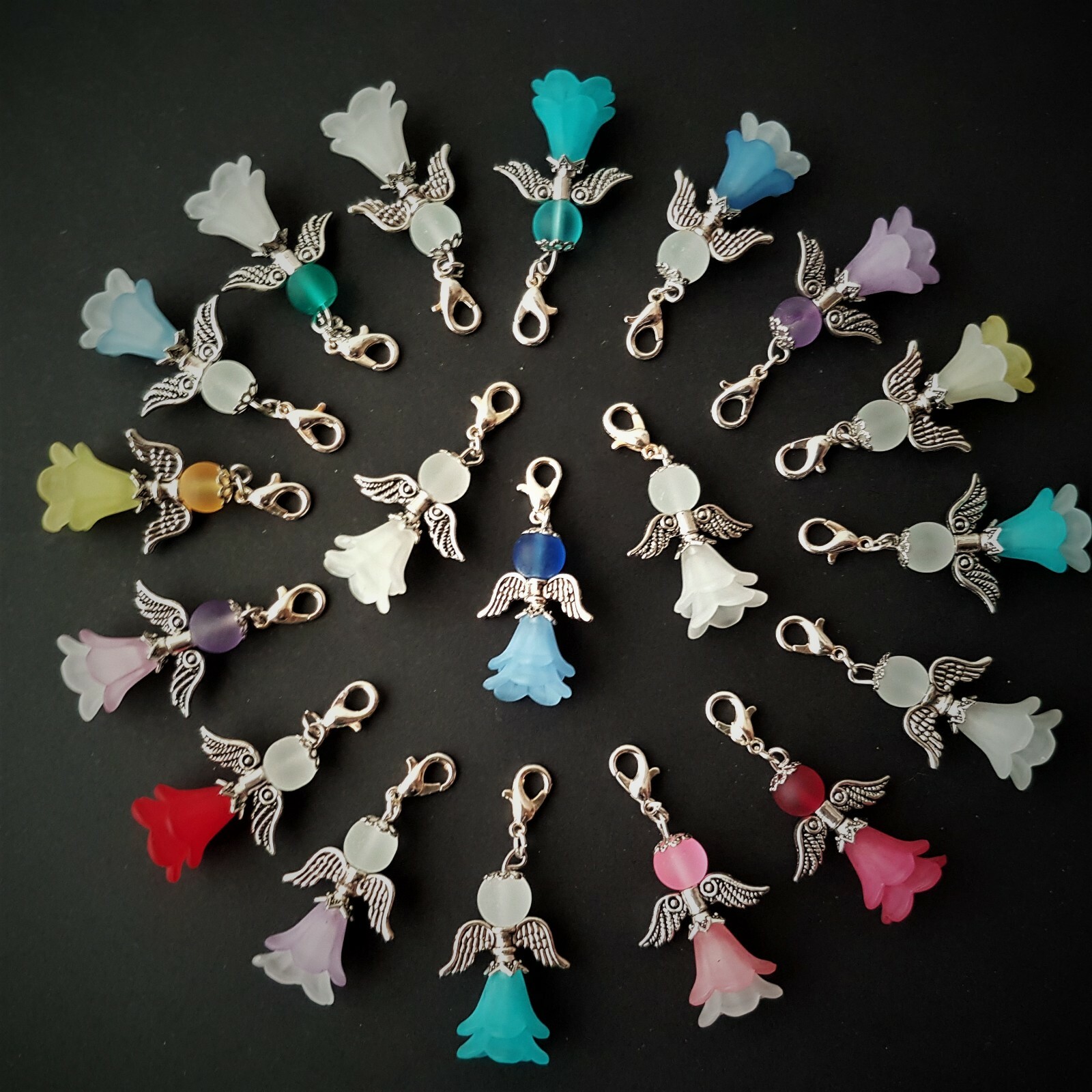 Engel Bastelset weiß o.bunt mit Rock 50 Schutzengel Basteln Taufe Hochzeit E10R