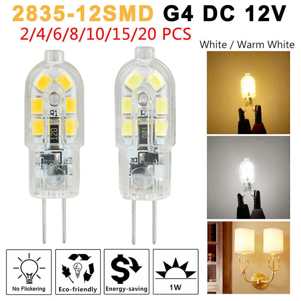 20PCS G4 Lamp Bulb DC12V 20W 2835 SMD Bi-pin 12 LED Light Bulb |