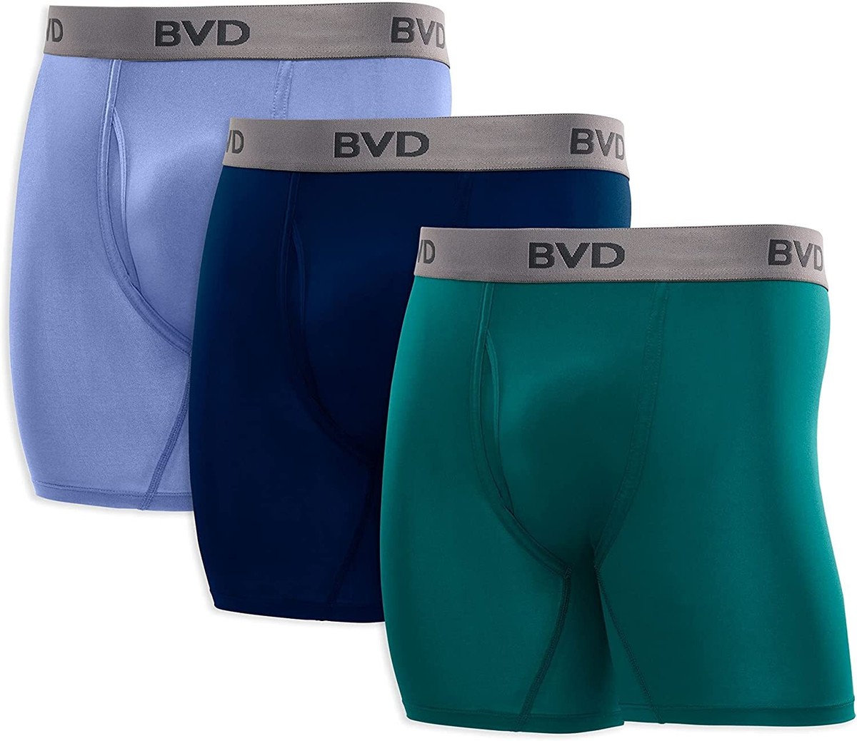 BVD 3 Pack Men's Microfiber Boxer Briefs (Cooling Fabric & Odor