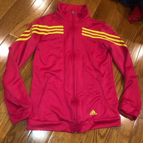 Adidas hot pink \u0026 yellow track jacket 