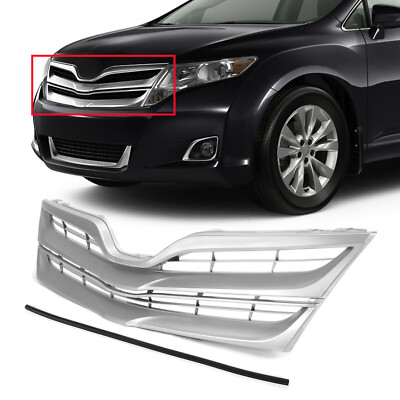 Fits Toyota Venza 2013-2016  Front Upper Grille Grill Silver Factory Replacement