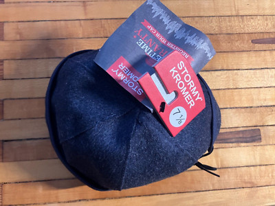 Stormy Kromer Brimless Cap Size 7 1/8 Marbled Navy 75/25 wool/nylon blend