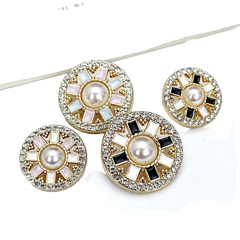 Botón de vástago Multicolor Estrás Botones para Costura