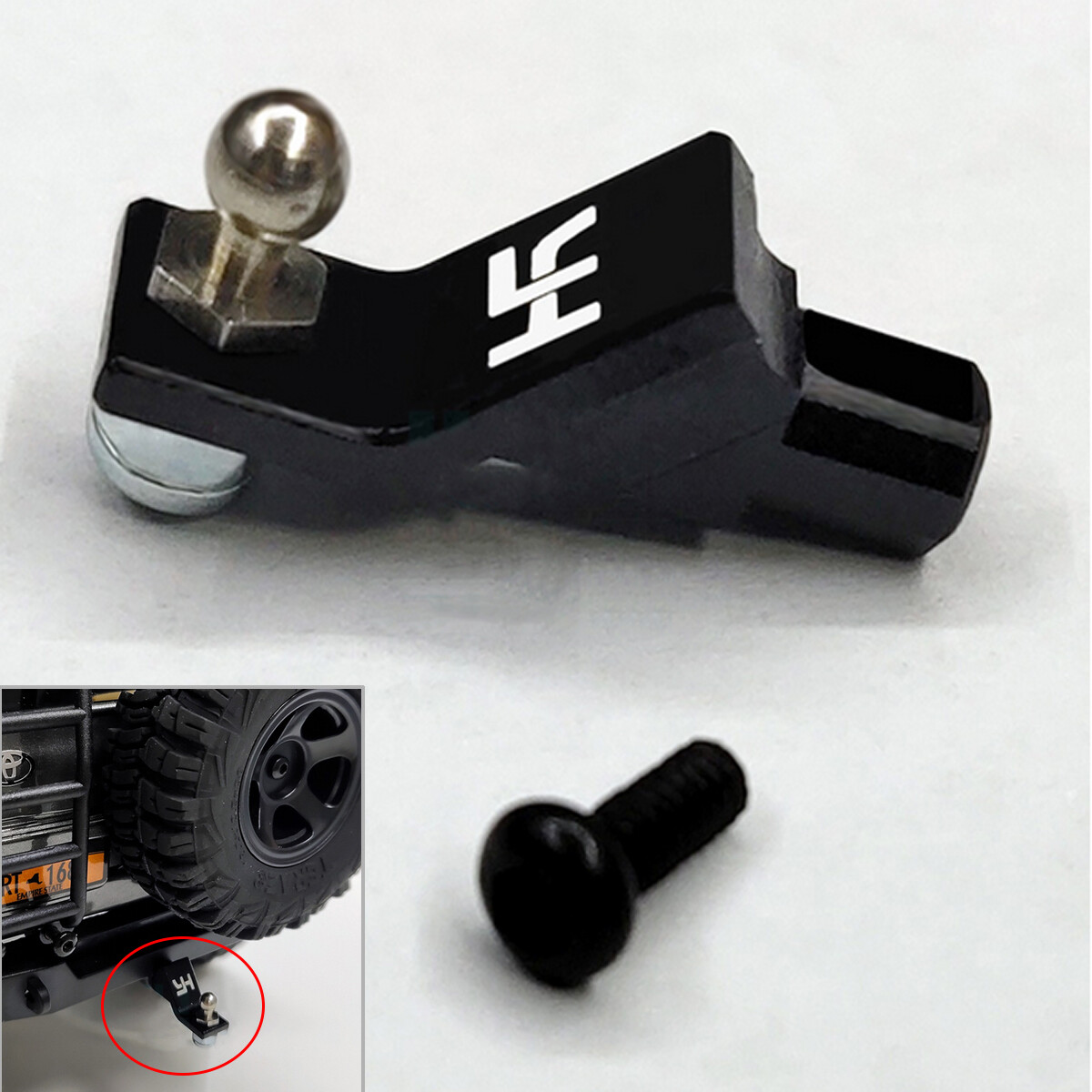 Metal Trailer Hook Upgrade Accessories Fit For FMS 1/18 New LC80 RC Crawler Car