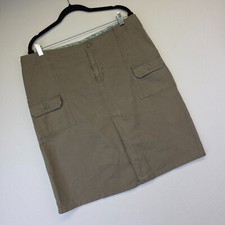 Vintage Old Navy Skirt Womens 14 Gray Straight Slit Cargo Utlity Y2K Punk Short